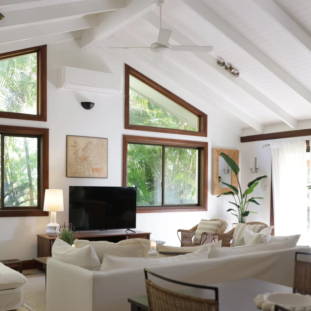 Private home interior styled with curated vintage and new pieces